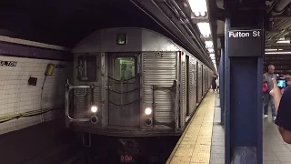 NYC Subway HD 60 FPS: Budd R32 C Train Departs Fulton Street (8/27/16)