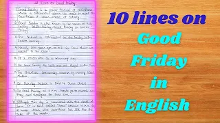 10 lines on Good Friday in english ll essay on Good Friday ll speech on good friday ll