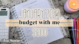 JANUARY 2023 BUDGET WITH ME | $7,000 | Real Numbers | Budgeting for Beginners | Zero Based Budget