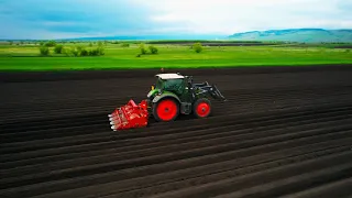 4K Farming - Cinematic drone video - Rotary hilling potatoes - Fendt 514 & Grimme GF400 #country
