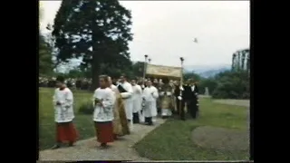 Fronleichnam in Wilhering 1959  mit Abt Wilhem Ratzenböck