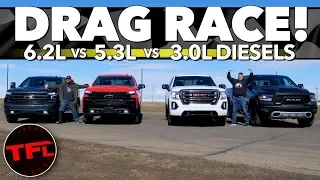 What’s Quicker, a Gas or Diesel Pickup Truck? Let’s Drag Race And Find Out!