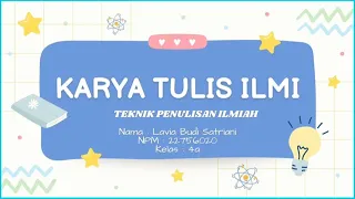 TUGAS PRAKTIK PENGGANTI , TEKNIK PENULISAN KARYA ILMIAH