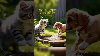 Cat 🙀 and Dog 🐶 friendship | #trending #viralvideo #shortvideo #ai