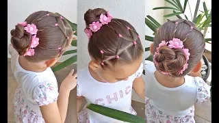 Penteado Infantil fácil com ligas e coque