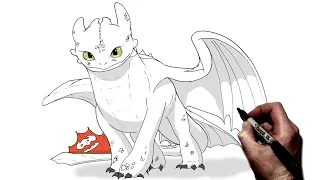 How To Draw Toothless | Step By Step | How To Train Your Dragon