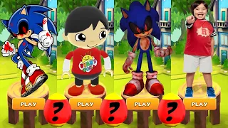Tag with Ryan Ryan Exe vs Sonic Exe Sonic Dash - All Characters Unlocked All Bosses Combo Panda