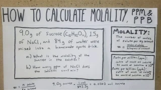 How to Calculate Molality, PPM, & PPB