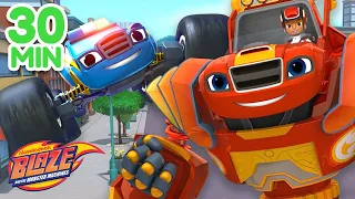 Blaze & AJ Axle City Rescues & Adventures! | 30 Minute Compilation | Blaze and the Monster Machines