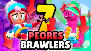 ¡¿QUÉ LE PASÓ A JANET?! 😥 7 *PEORES* BRAWLERS del MOMENTO en Brawl Stars