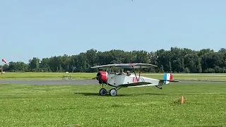 Takeoff of the Nieuport 12 for a routine summer patrol flight! - Décollage estival du Nieuport 12!