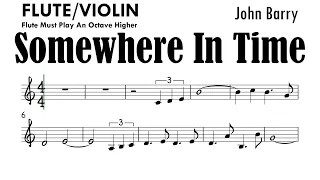 Somewhere In Time Flute Violin Sheet Music Backing Track Play Along Partitura