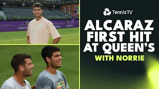 Carlos Alcaraz's First-Ever Practice At Queen's! | Highlights vs Cam Norrie