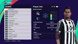 Ceará Sporting Club & Brazil  - Serie - A & Players Faces Ratings & eFootball PES 2021