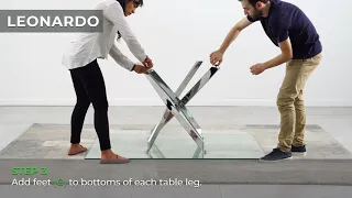 How to assemble the Leonardo Glass And Chrome Metal Dining Table from Furniturebox UK