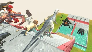 Monster & Dinosaurs Fall into Biollante Tank - Animal Revolt Battle Simulator