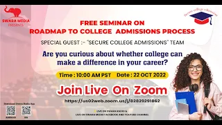 US Roadmap to college Admission Process | Secure College Admissions| Swara Media