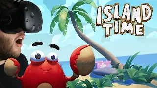 Island Time - Island Survival With A Crab! - Golden Fish & Human Skull Find - Island Time Gameplay