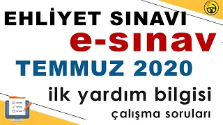 TEMMUZ 2020  ELEKTRONİK Ehliyet Deneme Sınavı Çalışma SORULARI - 2