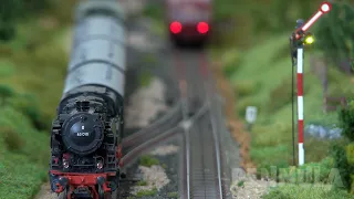 Märklin Modelleisenbahn der Eisenbahnfreunde Sinntalbahn - Eine 3-Leiter-Spur H0 Eisenbahnanlage