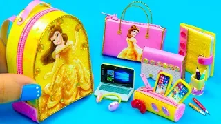 DIY Miniature Belle School Supplies ~ Backpack, Glitter Pen, Pencil Case