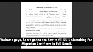 Delhi University CSAS PG Undertaking for Migration Certificate 2024 II FullProcedure