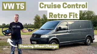 VW T5 Camper Build Begins - Cruise Control Retro Fit, New Steering Wheel & Arm Rest Fix