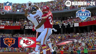 Madden 24 Rome Odunze Bears vs Xavier Worthy Chiefs (Madden 25 Updated Roster) 2024 Sim Game Play