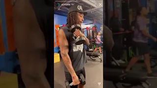 Wiz Khalifa working out and working on his boxing