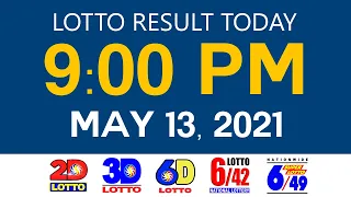Lotto Results Today May 13 2021 9pm Ez2 Swertres 2D 3D 6D 6/42 6/49 PCSO