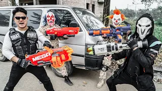 LTT Films : Team Black Man S.E.A.L X Fight Criminals Group Rocket Mask Nerf Guns Battle