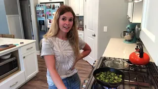 Easy 10 min brussel sprouts in cast iron pan :)