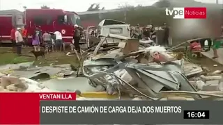 Ventanilla: despiste de camión de carga deja 2 muertos y 6 heridos