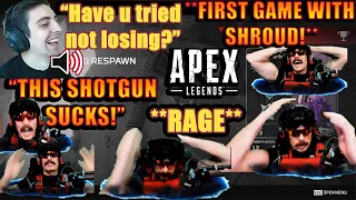 DrDisrespect's FIRST GAME & RAGE With SHROUD in Apex Legends! (Timestamped)
