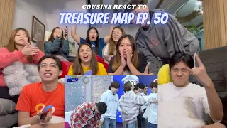 COUSINS REACT TO [TREASURE MAP] EP.50 🎉 랜선 축제! 회식 3차 텐션으로 모십니다 🎉 트맵 오락관