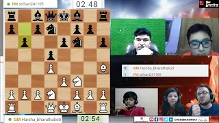 Super Juniors Chess Cup - Seventh match between GM Harsha Bharathakoti VS FM Srihari L R