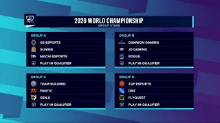 Worlds Playin Groups An Finalist Groups Drawn - LoL Worlds 2020