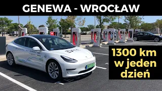 1300 km autem ELEKTRYCZNYM w JEDEN dzień? Czy to możliwe? Genewa - Wrocław Teslą po Europie '21