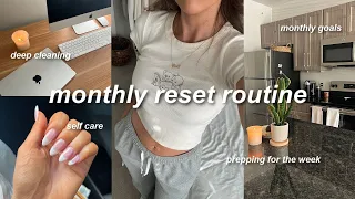 MONTHLY RESET ROUTINE 🧺 deep cleaning, everything shower, new goals, & prepping for the week!