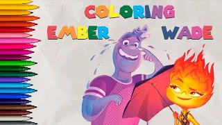 Creative Coloring Adventure: Elemental Ember and Wade Characters!  🔥💧