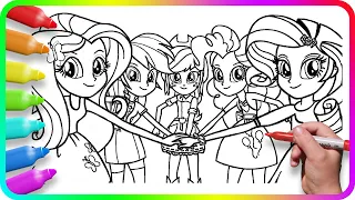 Coloring Pages EQUESTRIA GIRLS | How to draw My Little Pony | Easy Drawing Tutorial Art MLP