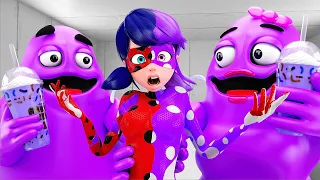 Miraculous The Ladybug - GRIMACE WOMAN Transformation!(Garten of Banban 4 Animation!)