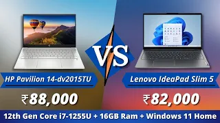 HP Pavilion 14-dv2015TU VS Lenovo IdeaPad Slim 5 82SF008WIN Comparison | 12th Gen Core i7 | 16GB Ram