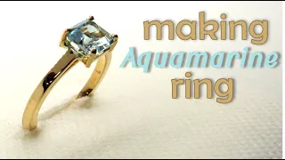 Making A Aquamarine Engagement Ring in 18kt