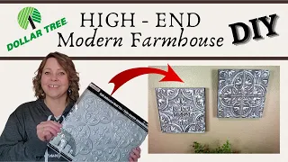 Dollar Tree DIY Faux Metal Wall Tiles -  Modern Farmhouse Dupe - Easy Budget Friendly Home Decor