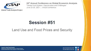 2021 GTAP Conference - Land Use and Food Prices and Security