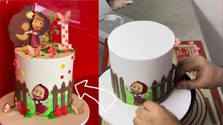 Masha cake tutorialprincess|masha cake design|masha/bear cake|alicakestudio