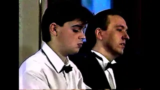 MOZART: Andante & Variations in G for piano four hands — Dejan Lazić & Imre Rohmann (Budapest, 1994)