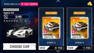 Asphalt 9 - Agera Blueprints in Clash Shop - Buying First Agera BP