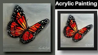 easy painting - acrylic painting - butterfly - how to paint - art - Canvas